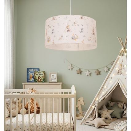 Παιδικό κρεμαστό φωτιστικό KIDS ROOM, 1xE27/60W/230V, διάμετρος 40 εκ., με ζωάκια