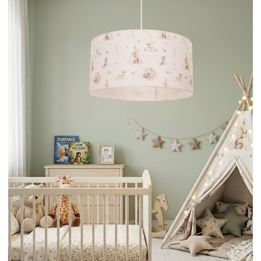 Παιδικό κρεμαστό φωτιστικό KIDS ROOM, 1xE27/60W/230V, διάμετρος 40 εκ., με ζωάκια