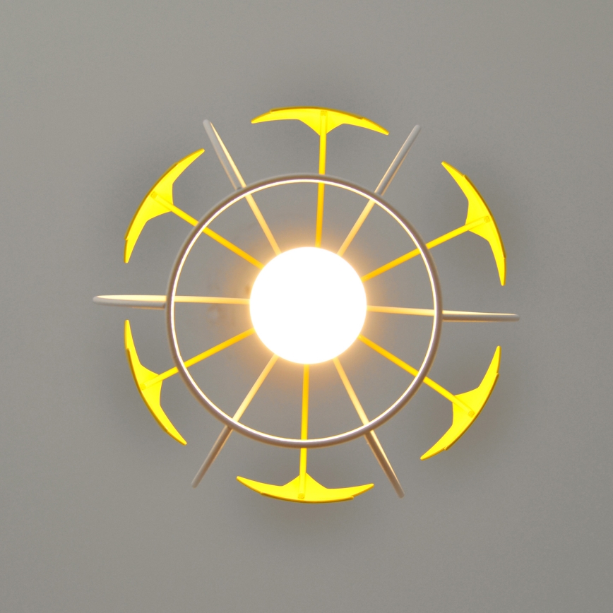Παιδικό κρεμαστό φωτιστικό οροφής STARS 1xE27/15W/230V κίτρινο/λευκό