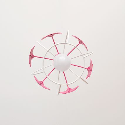 Παιδικό κρεμαστό φωτιστικό οροφής STARS 1xE27/15W/230V ροζ/λευκό