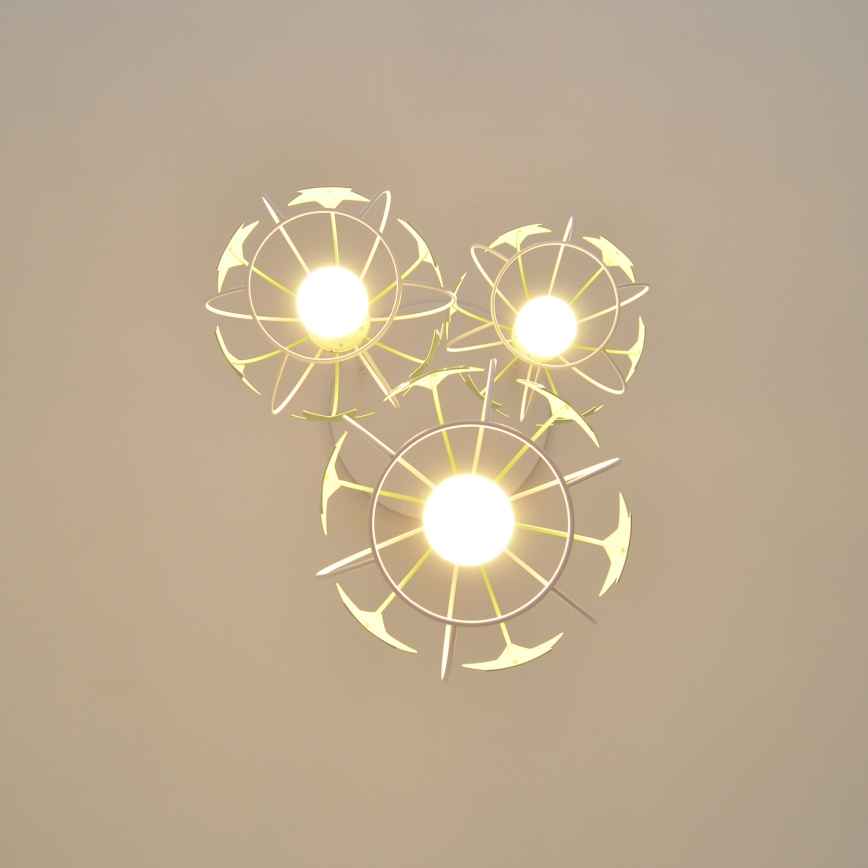 Παιδικό κρεμαστό φωτιστικό οροφής STARS 3xE27/15W/230V πράσινο/λευκό