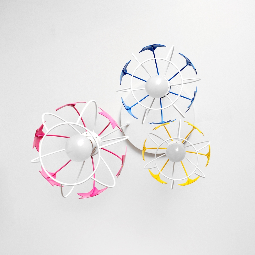 Παιδικό κρεμαστό φωτιστικό οροφής STARS 3xE27/15W/230V μπλε/ροζ/κίτρινο