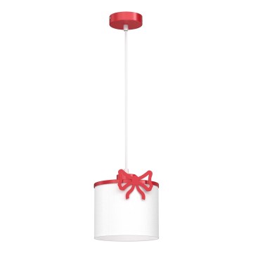 Παιδικό κρεμαστό φωτιστικό οροφής SWEET 1xE27/15W/230V λευκό/κόκκινο/bow
