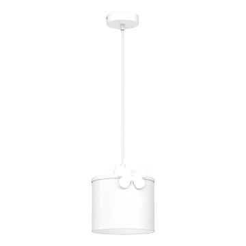 Παιδικό κρεμαστό φωτιστικό οροφής SWEET 1xE27/15W/230V λευκό/πεταλούδα