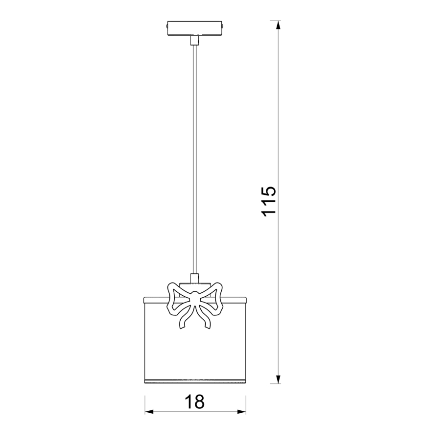 Παιδικό κρεμαστό φωτιστικό οροφής SWEET 1xE27/15W/230V λευκό/ροζ/bow