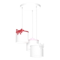 Παιδικό κρεμαστό φωτιστικό οροφής SWEET 3xE27/15W/230V λευκό/ροζ/κόκκινο/bow
