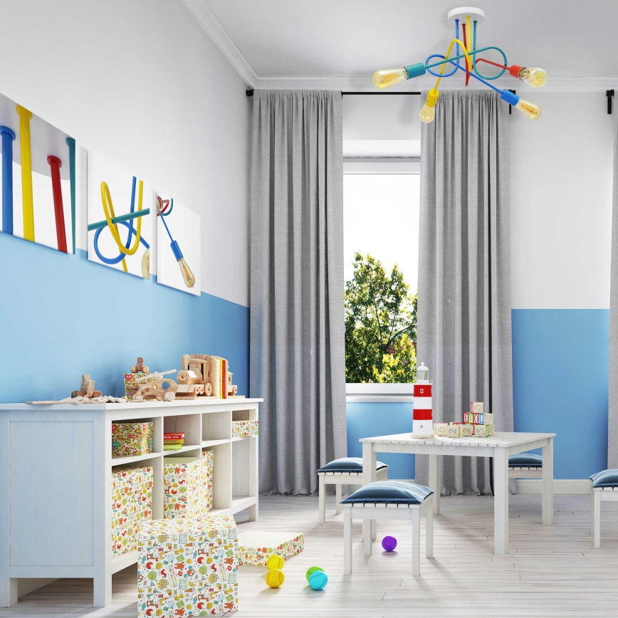 Παιδικό φωτιστικό οροφής LED OXFORD 4xE27/10W/230V