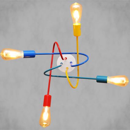 Παιδικό φωτιστικό οροφής LED OXFORD 4xE27/10W/230V