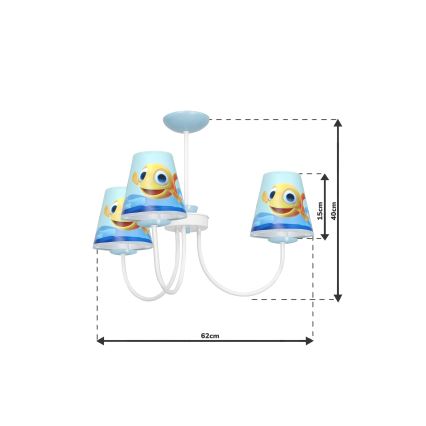 Παιδικό πολύφωτο κρεμαστό FISH 3xE14/40W/230V