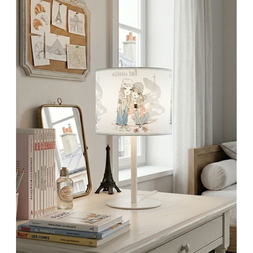 Παιδικό επιτραπέζιο φωτιστικό GIRLS VIBES 1xE27/60W/230V Ø 18 cm Paris