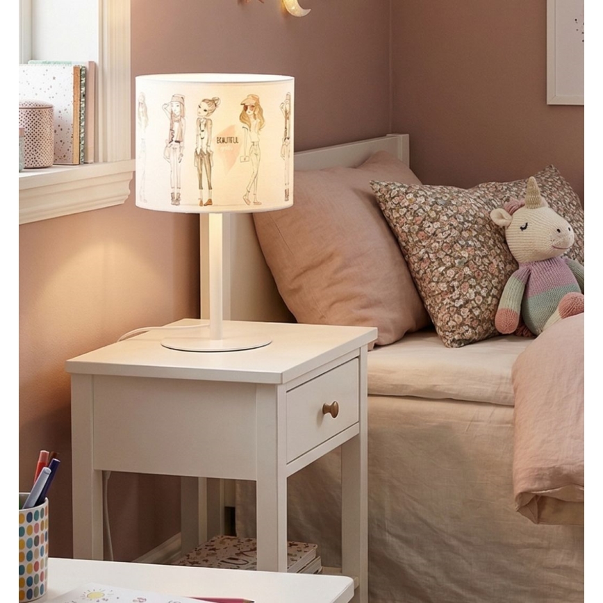 Παιδικό επιτραπέζιο φωτιστικό GIRLS VIBES 1xE27/60W/230V Ø 18 cm για κορίτσια