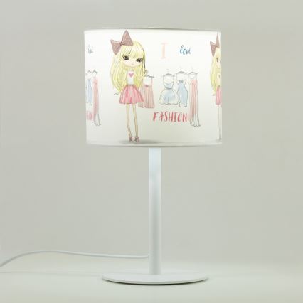 Παιδικό επιτραπέζιο φωτιστικό GIRLS VIBES 1xE27/60W/230V Ø 18 εκ. Αγαπώ τη μόδα
