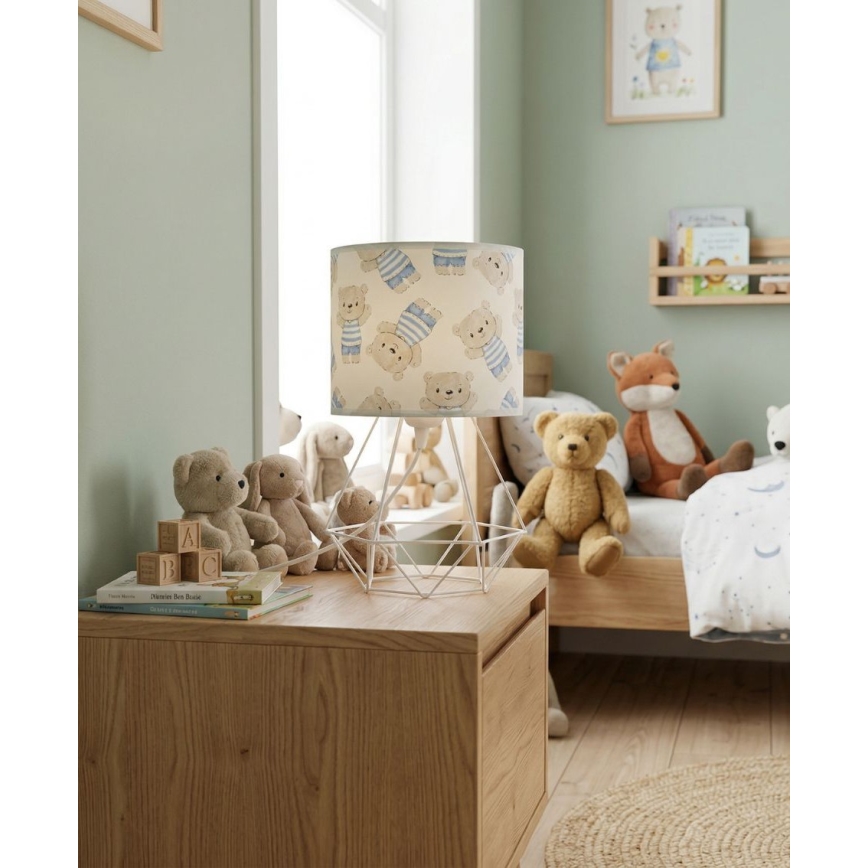 Παιδικό επιτραπέζιο φωτιστικό KIDS ROOM 1xE27/60W/230V Ø 18 cm αρκουδάκι