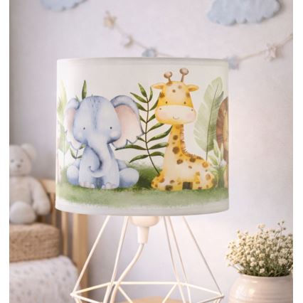Παιδικό επιτραπέζιο φωτιστικό KIDS ROOM, 1xE27/60W/230V, Ø 18 cm, σε σχέδιο ζούγκλας