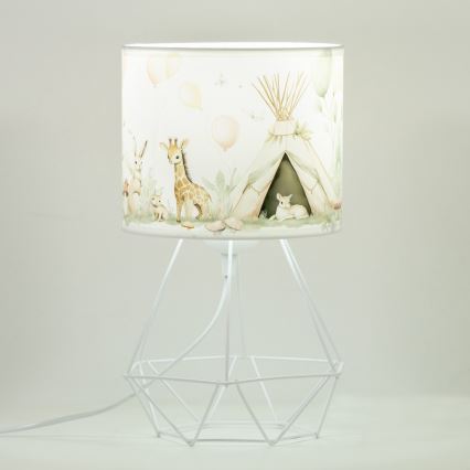 Παιδικό επιτραπέζιο φωτιστικό KIDS ROOM 1xE27/60W/230V Ø 18 cm με ζωάκια