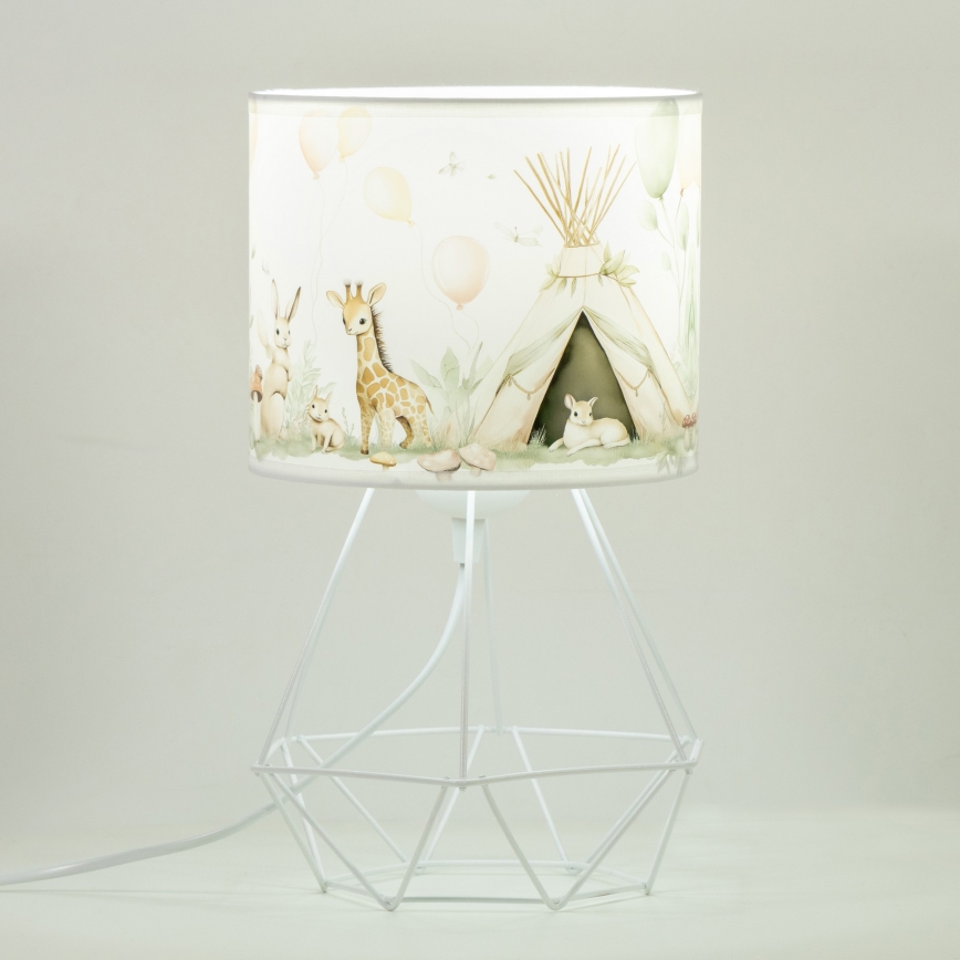 Παιδικό επιτραπέζιο φωτιστικό KIDS ROOM 1xE27/60W/230V Ø 18 cm με ζωάκια