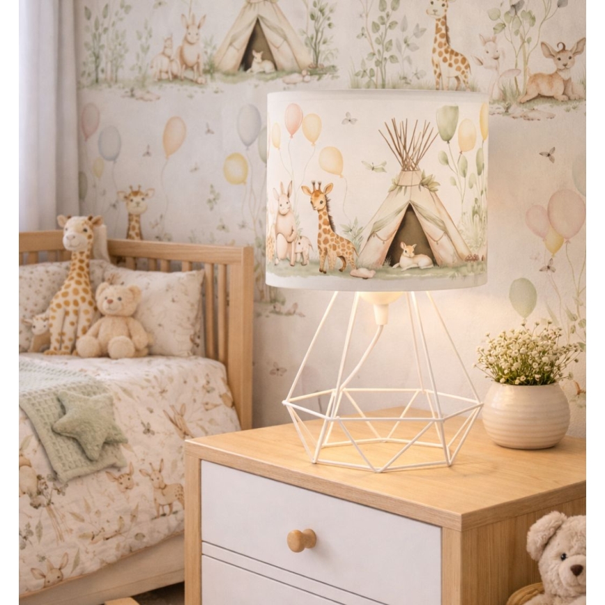 Παιδικό επιτραπέζιο φωτιστικό KIDS ROOM 1xE27/60W/230V Ø 18 cm με ζωάκια