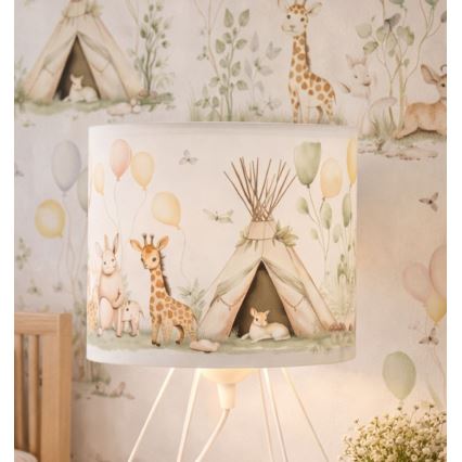 Παιδικό επιτραπέζιο φωτιστικό KIDS ROOM 1xE27/60W/230V Ø 18 cm με ζωάκια