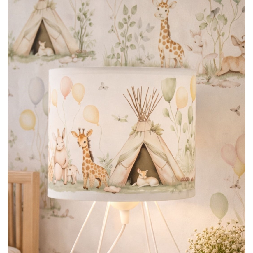 Παιδικό επιτραπέζιο φωτιστικό KIDS ROOM 1xE27/60W/230V Ø 18 cm με ζωάκια
