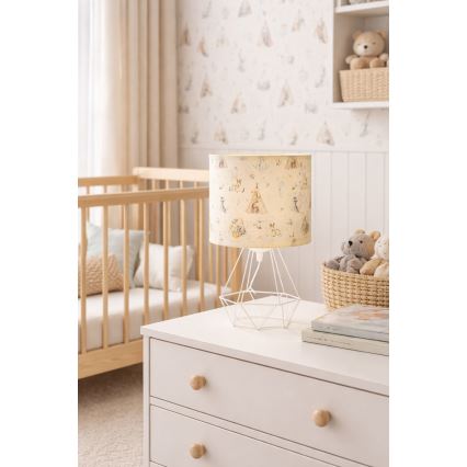 Παιδικό επιτραπέζιο φωτιστικό KIDS ROOM 1xE27/60W/230V Ø 18 εκ. με σχέδια ζώων