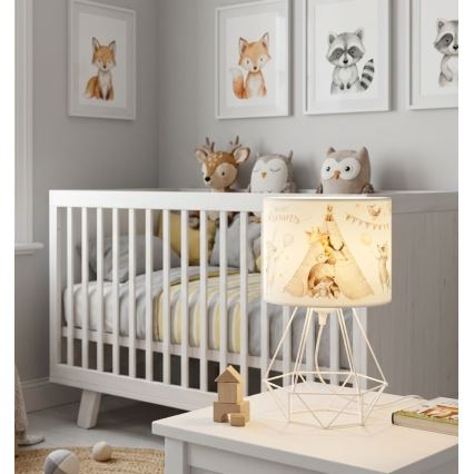 Παιδικό επιτραπέζιο φωτιστικό KIDS ROOM 1xE27/60W/230V, Ø 18 εκ., με σχέδιο ζωάκια
