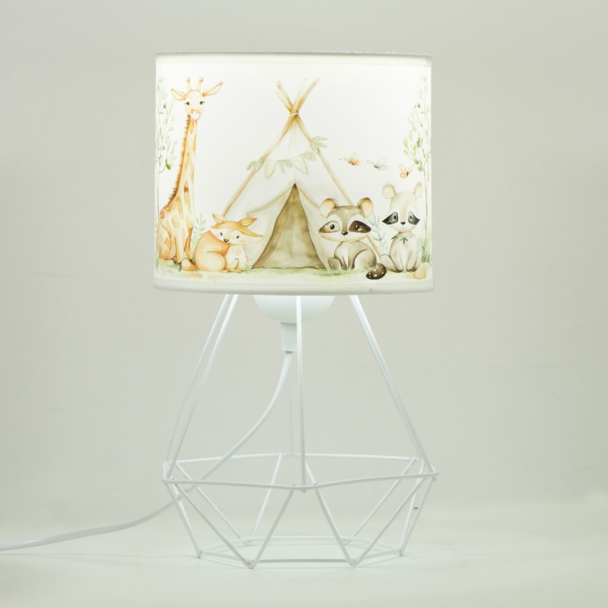 Παιδικό επιτραπέζιο φωτιστικό KIDS ROOM 1xE27/60W/230V, Ø 18 εκ., με ζωάκια