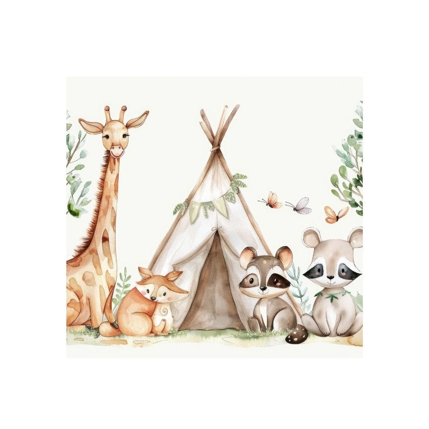 Παιδικό επιτραπέζιο φωτιστικό KIDS ROOM 1xE27/60W/230V, Ø 18 εκ., με ζωάκια