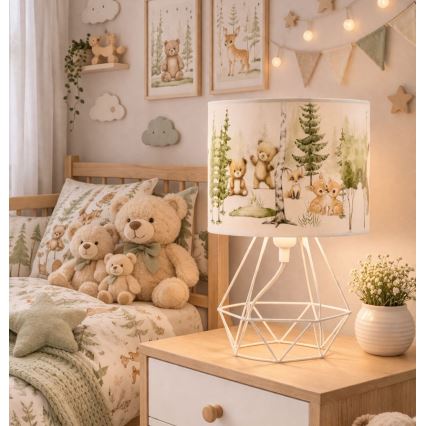 Παιδικό επιτραπέζιο φωτιστικό KIDS ROOM 1xE27/60W/230V, διάμ. 18 cm, με σχέδια ζώων