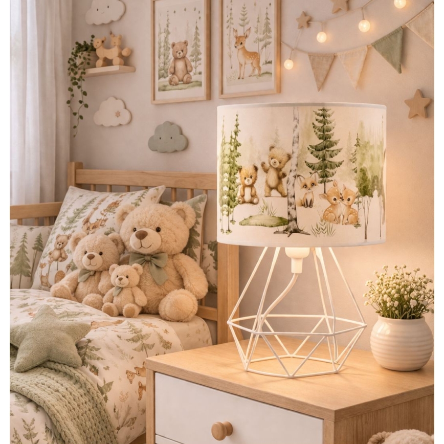 Παιδικό επιτραπέζιο φωτιστικό KIDS ROOM 1xE27/60W/230V, διάμ. 18 cm, με σχέδια ζώων