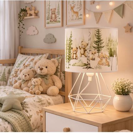 Παιδικό επιτραπέζιο φωτιστικό KIDS ROOM 1xE27/60W/230V, διάμ. 18 cm, με σχέδια ζώων