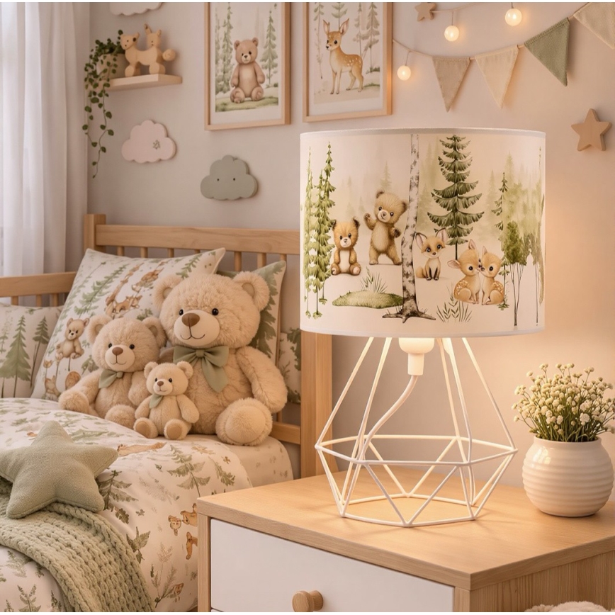 Παιδικό επιτραπέζιο φωτιστικό KIDS ROOM 1xE27/60W/230V, διάμ. 18 cm, με σχέδια ζώων
