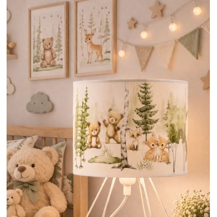 Παιδικό επιτραπέζιο φωτιστικό KIDS ROOM 1xE27/60W/230V, διάμ. 18 cm, με σχέδια ζώων