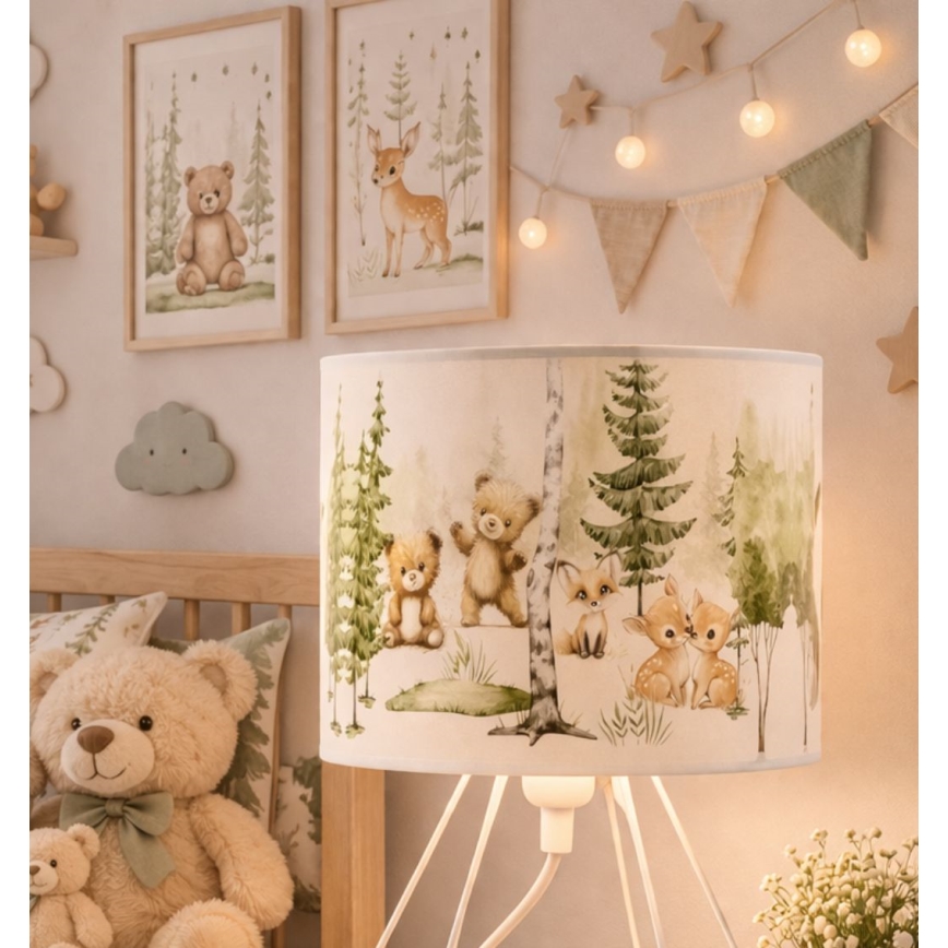 Παιδικό επιτραπέζιο φωτιστικό KIDS ROOM 1xE27/60W/230V, διάμ. 18 cm, με σχέδια ζώων