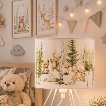 Παιδικό επιτραπέζιο φωτιστικό KIDS ROOM 1xE27/60W/230V, διάμ. 18 cm, με σχέδια ζώων