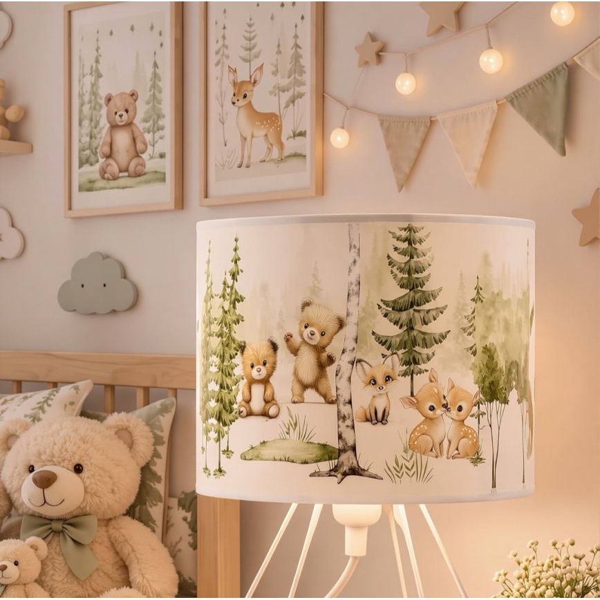 Παιδικό επιτραπέζιο φωτιστικό KIDS ROOM 1xE27/60W/230V, διάμ. 18 cm, με σχέδια ζώων