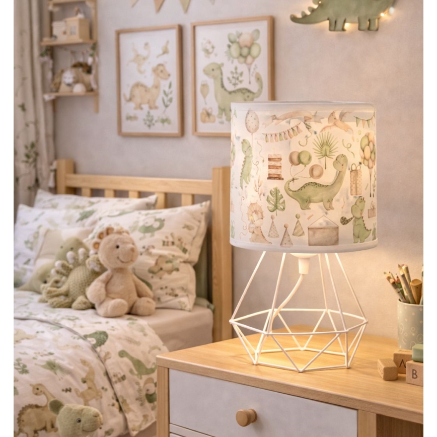 Παιδικό επιτραπέζιο φωτιστικό KIDS ROOM 1xE27/60W/230V, διάμετρος 18 cm, δεινόσαυρος