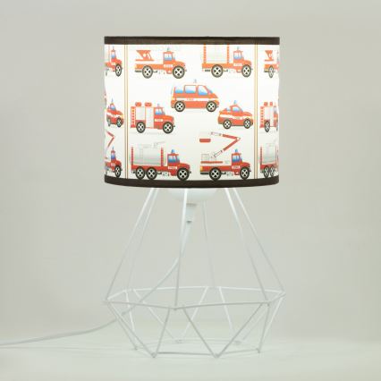Παιδικό επιτραπέζιο φωτιστικό KIDS ROOM 1xE27/60W/230V διάμετρος 18 cm, με θέμα πυροσβεστών