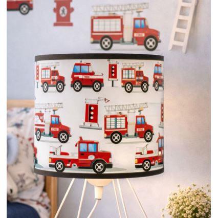 Παιδικό επιτραπέζιο φωτιστικό KIDS ROOM 1xE27/60W/230V διάμετρος 18 cm, με θέμα πυροσβεστών