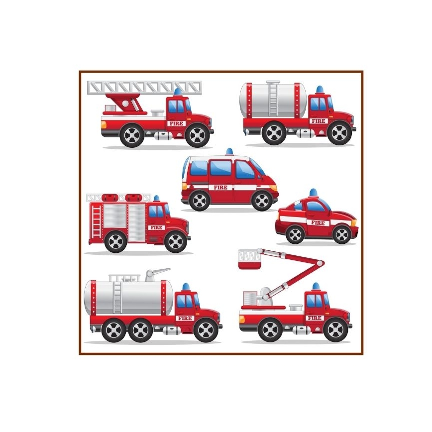 Παιδικό επιτραπέζιο φωτιστικό KIDS ROOM 1xE27/60W/230V διάμετρος 18 cm, με θέμα πυροσβεστών