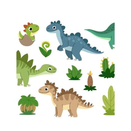 Παιδικό επιτραπέζιο φωτιστικό KIDS ROOM, 1xE27/60W/230V, διάμετρος 18 εκ., με θέμα δεινόσαυρου