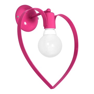 Παιδικό επιτοίχιο φωτιστικό LOVE 1xE27/60W/230V ροζ