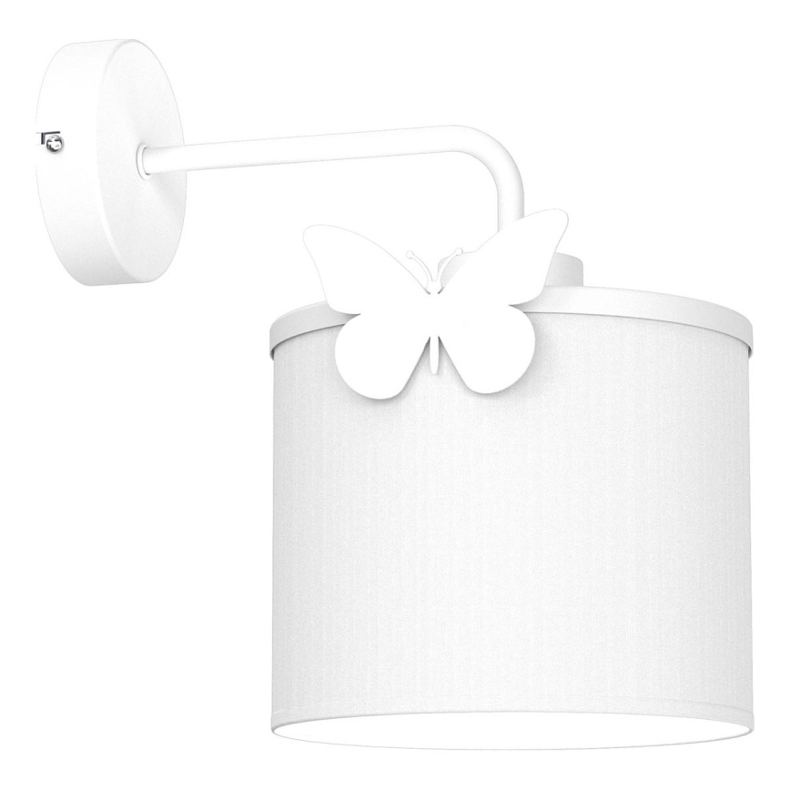 Παιδικό επιτοίχιο φωτιστικό SWEET 1xE27/15W/230V λευκό/πεταλούδα