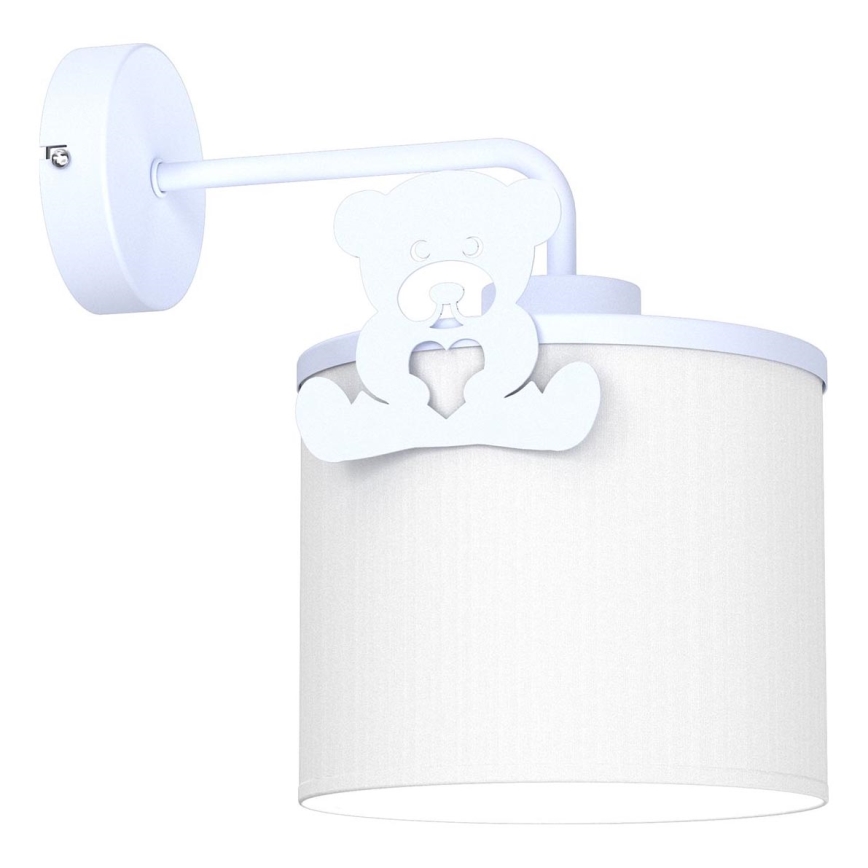 Παιδικό επιτοίχιο φωτιστικό SWEET 1xE27/15W/230V λευκό/μπλε/αρκουδάκι