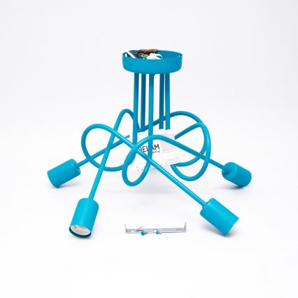 Παιδικό οροφής φωτιστικό OXFORD 5xE27/15W/230V μπλε