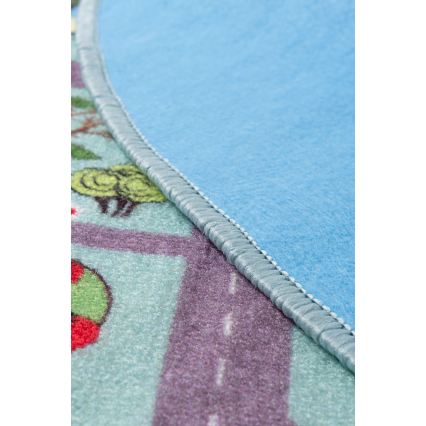 Παιδικό χαλί STELLA STREETS 120 cm τιρκουάζ/πόλη
