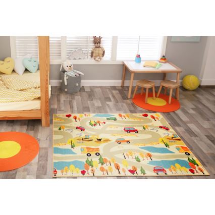 Παιδικό χαλί STELLA STREETS 120x170 cm μπεζ/σχέδιο πόλης