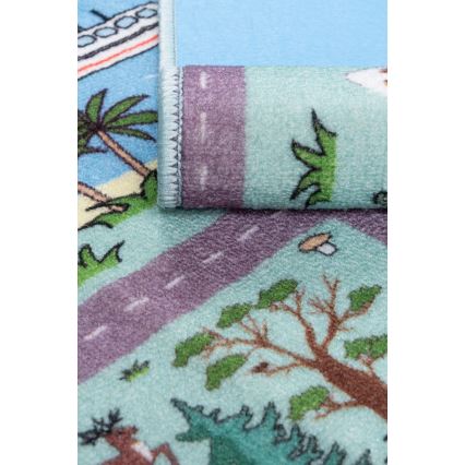 Παιδικό χαλί STELLA STREETS 120x170 εκ. τυρκουάζ/πόλη