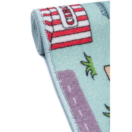 Παιδικό χαλί STELLA STREETS 120x170 εκ. τυρκουάζ/πόλη