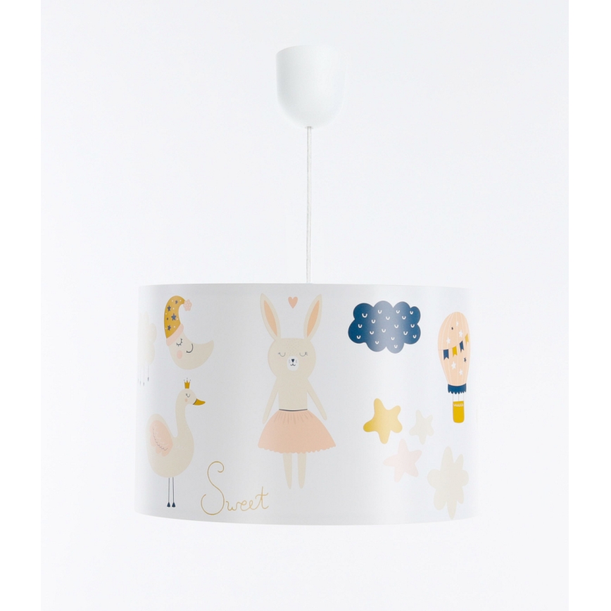 Παιδικός κρεμαστό πολύφωτο με συρματόσχοινο SWEET DREAMS 1xE27/60W/230V διάμετρος 30 cm