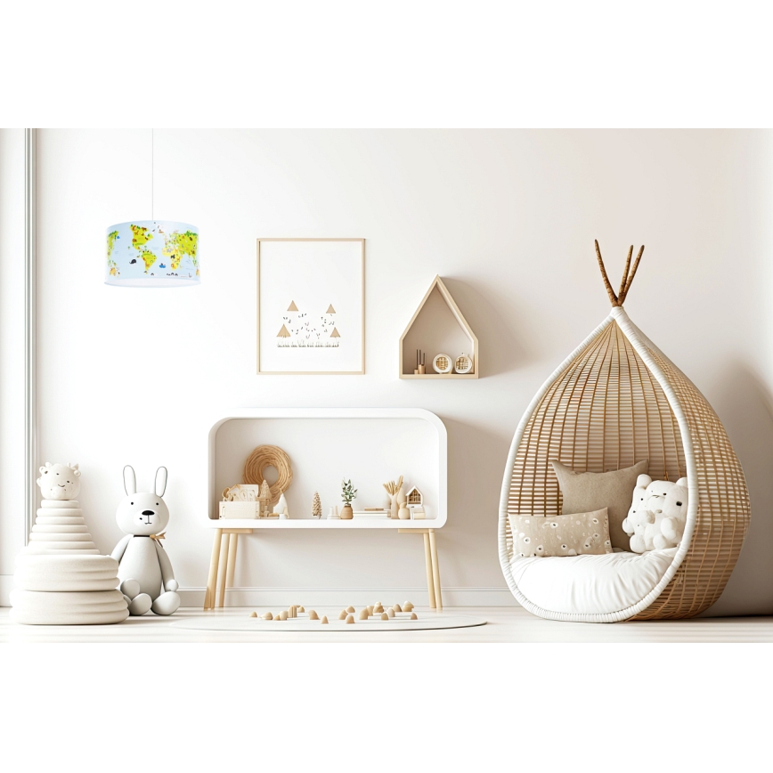 Παιδικός κρεμαστό πολύφωτο με συρματόσχοινο SWEET DREAMS 1xE27/60W/230V διάμετρος 30 cm